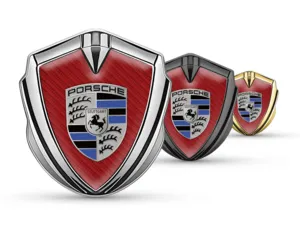 Porsche Metal Emblema Insignia Exclusivo Trazo Deriva Vista